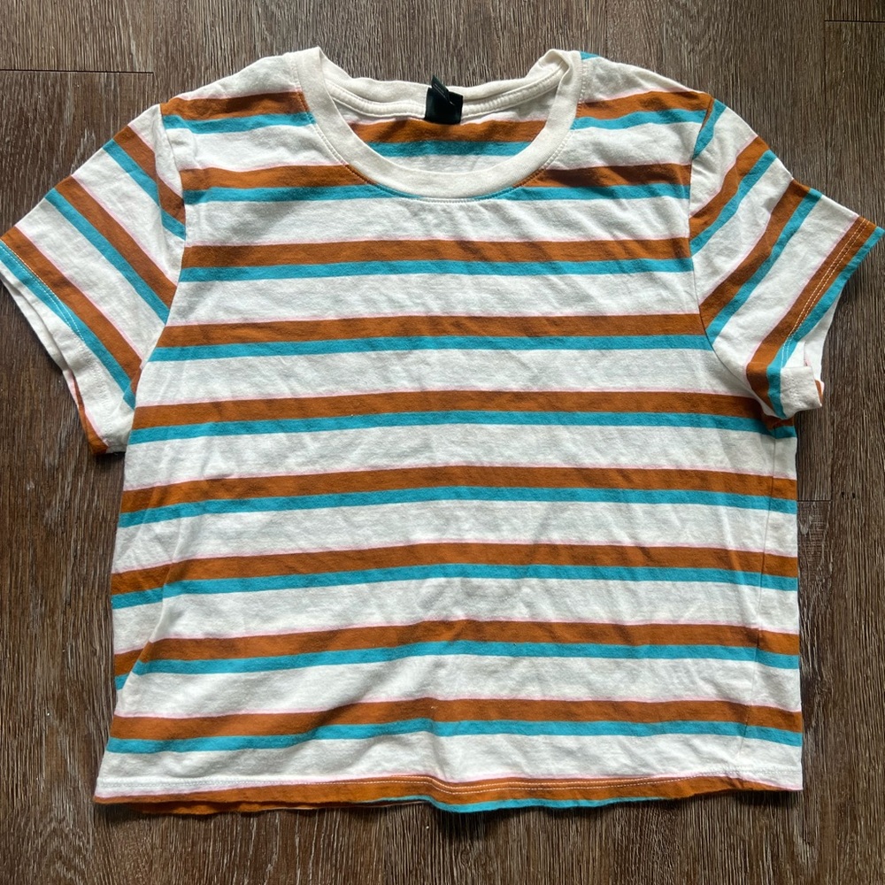 Wild Fable Striped Crop Tee